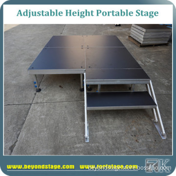Non-slip surface portable stage for outdoor concert equipment